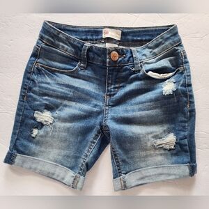 SO Distressed Blue Jean Medium Light Wash Distressed Shorts!!!